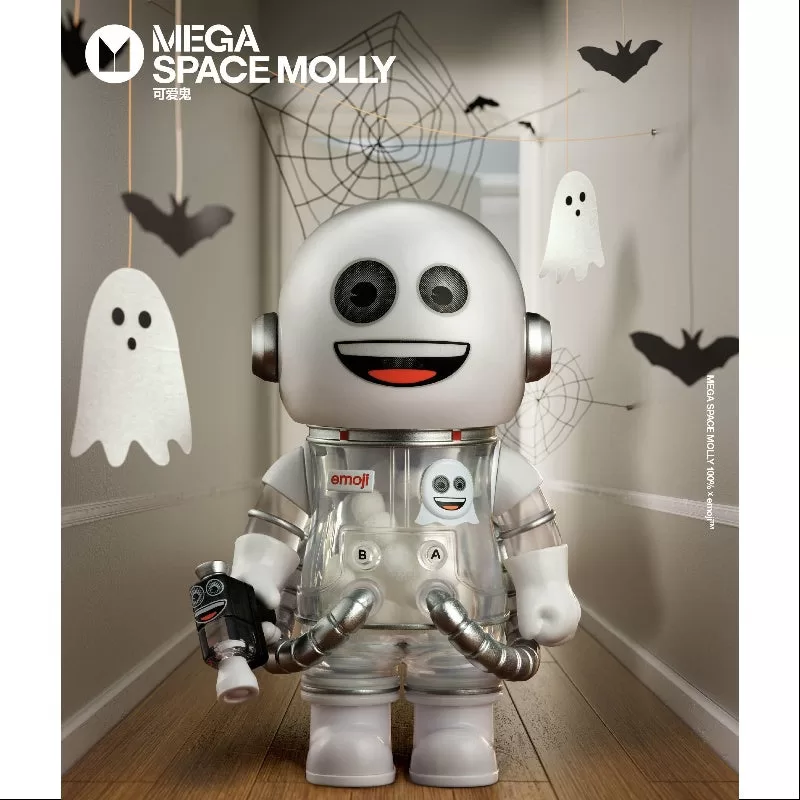 MEGA SPACE MOLLY 100% X emoji Series CAUTION THE GHOST IS HERE