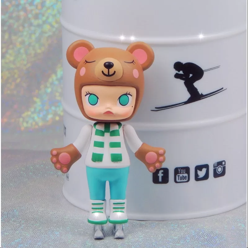 MOLLY Merry Christmas 2017 Series Ice Skating Bear-Blue