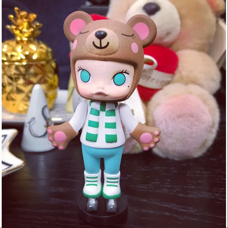 MOLLY Merry Christmas 2017 Series Ice Skating Bear-Blue